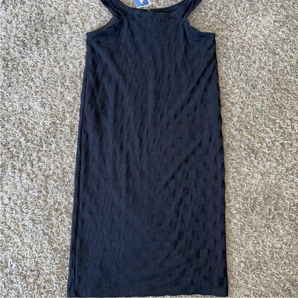 URBAN OUTFITTERS  Little Black Dress Size XS Weave Pattern High Slit NWT - Picture 5 of 8